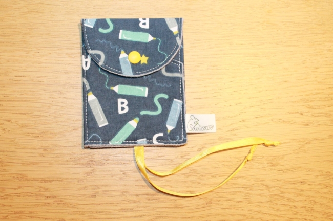 Porte carte/clé scolaire jaune