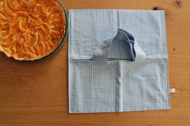 Sac à tarte vichy bleu et blanc