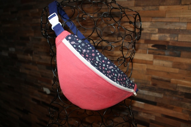 Sac banane enfant rose à fleurs