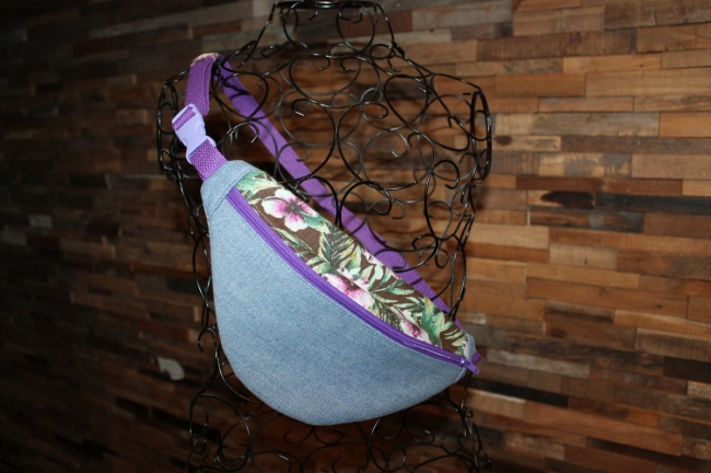 Sac banane enfant bleu hibiscus (bis)