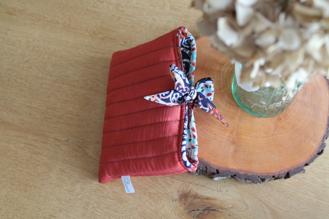 Pochette livre terracotta/motifs
