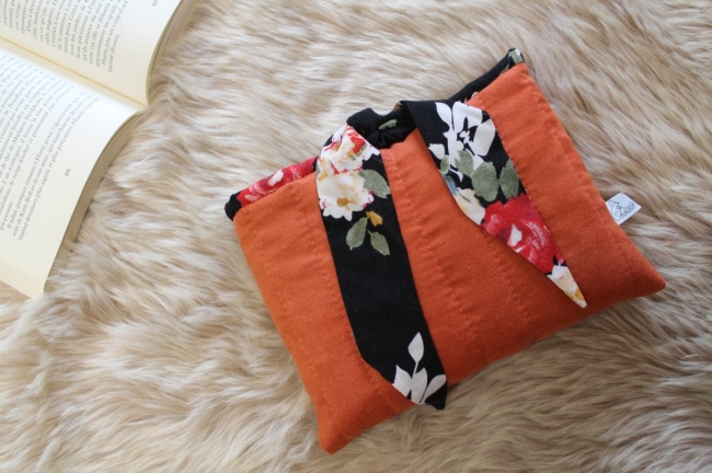 Pochette livre terracotta/fleurs
