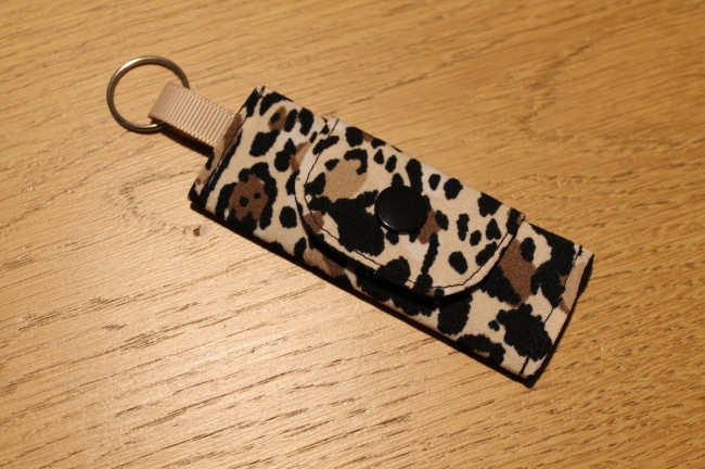 Mini pochette/porte clé léopard